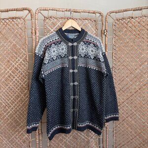 Vintage Fair Isle Clasp Front Cardigan - S